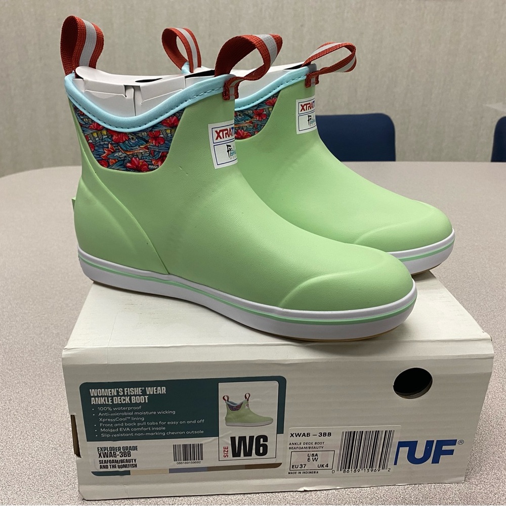 Women’s XTRATUF Fishe wear ankle bootss size 6.  New in Box